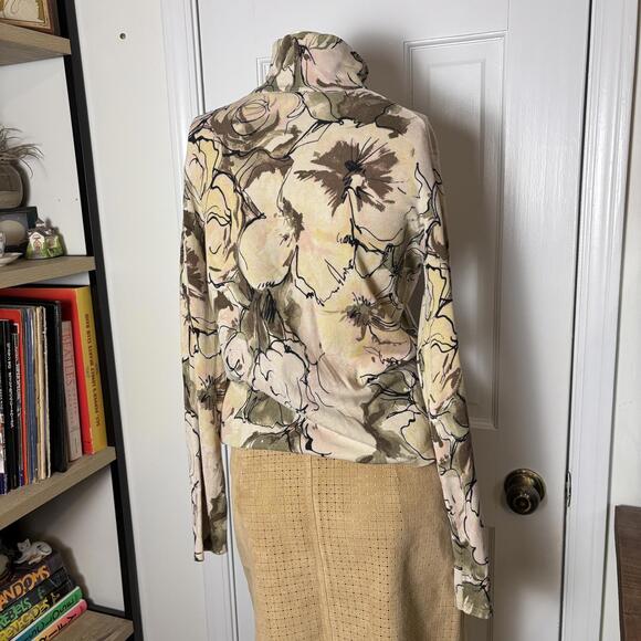 Vintage Talbots S Knit Silk Floral Top - Picture 3 of 6
